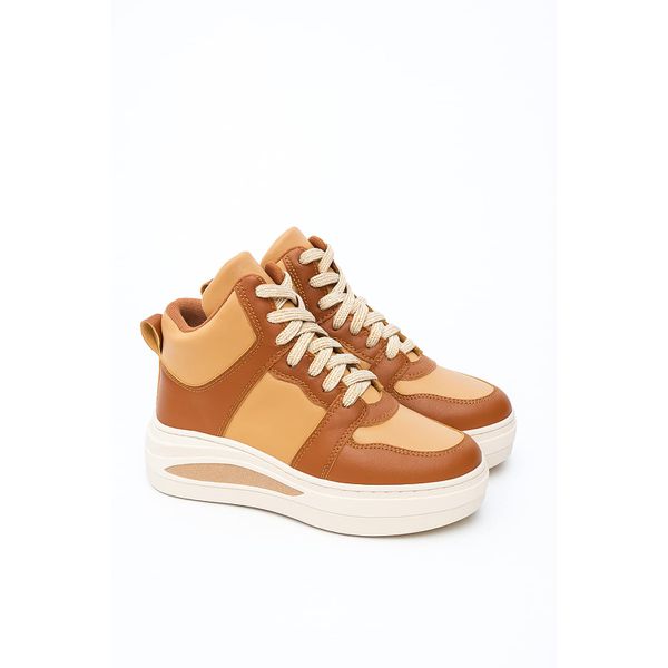 Tenis Botinha Caramelo/Bege Mayara - Dolce & Menta