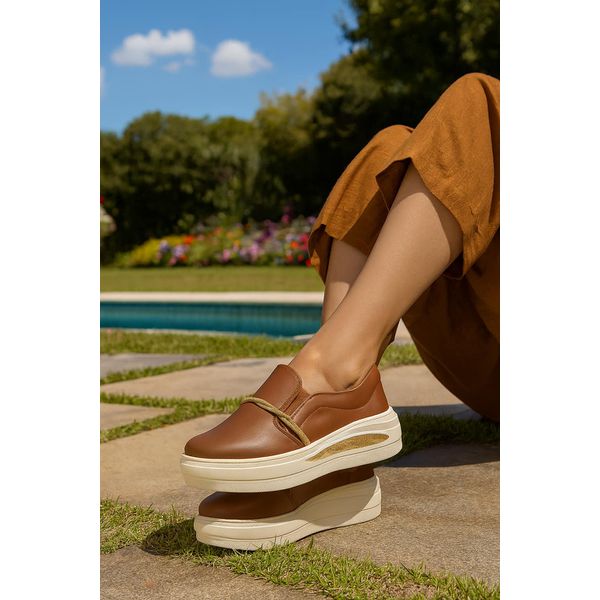 Tênis Flatform Marrom Nanda - Dolce & Menta