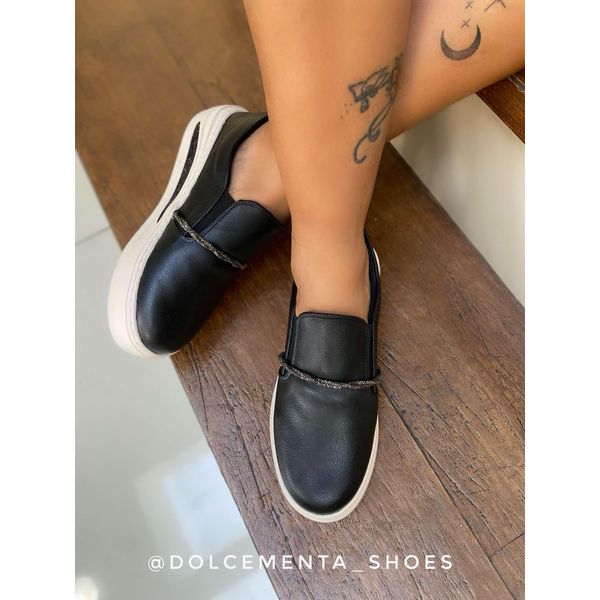 Tênis Flatform Preto Nanda - Dolce & Menta