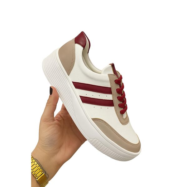 Tênis Branco/Marsala Duda - Dolce & Menta
