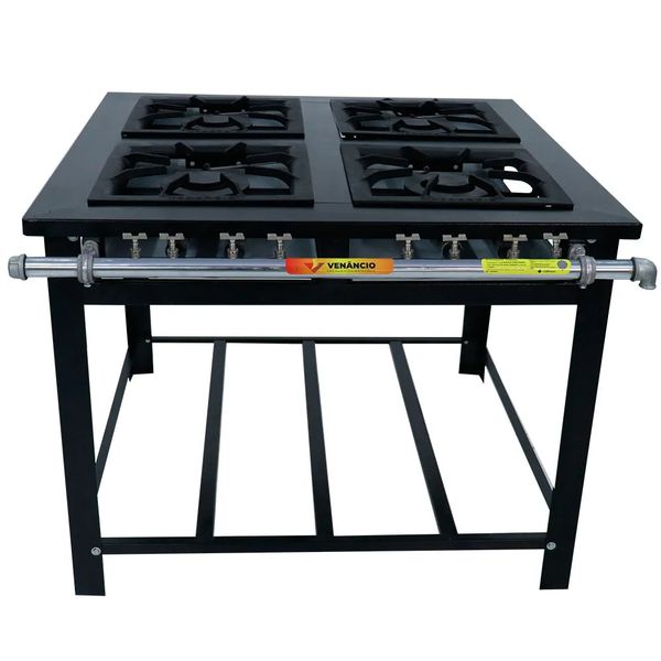 Fogão 4 Bocas Baixa Pressão 40x40 Linha Maxi com Espera - Venâncio