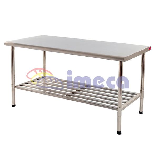 Mesa Inox 190 x 70 CM Prateleira Gradeada - Imeca