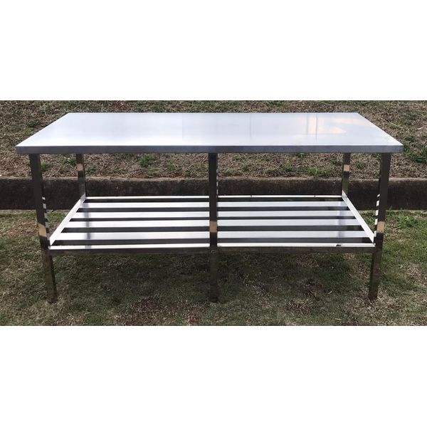 Mesa Inox 190 x 90 CM Prateleira Gradeada - Ital Inox