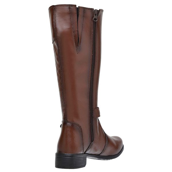 Bota dona beja zíper fosca marrom clearance