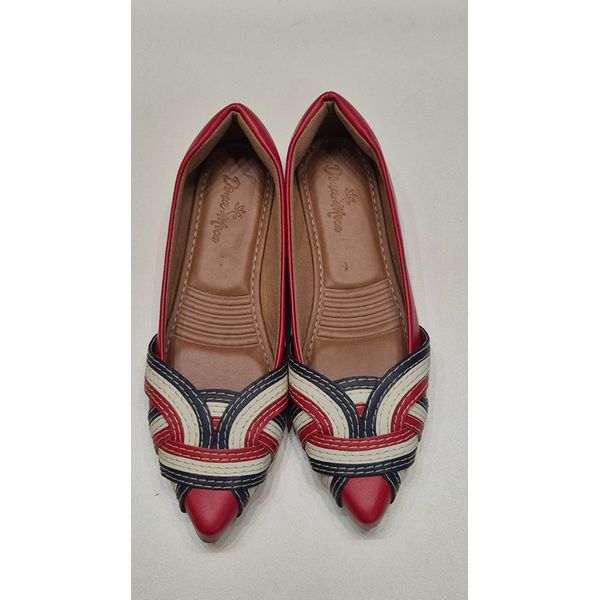 Sapatilha Vermelha Entrelaço Triplo