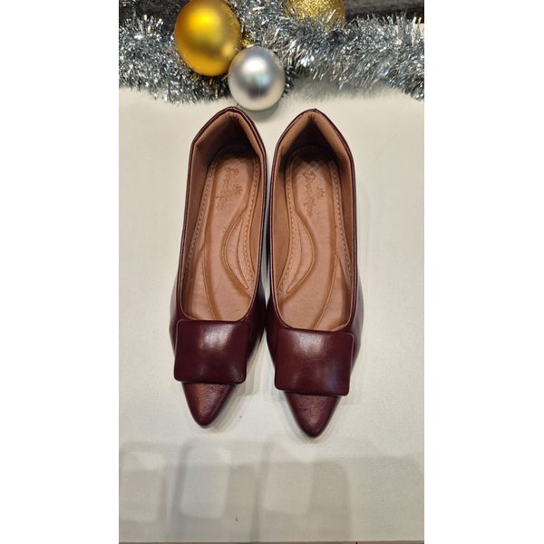 Sapatilha Vinho Fivela Quadrada