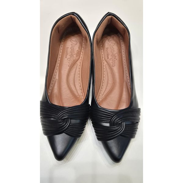 Sapatilha Preta Laço cruzado
