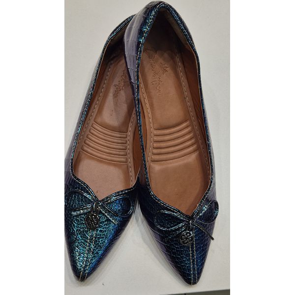 Sapatilha Azul Croco Brilhante