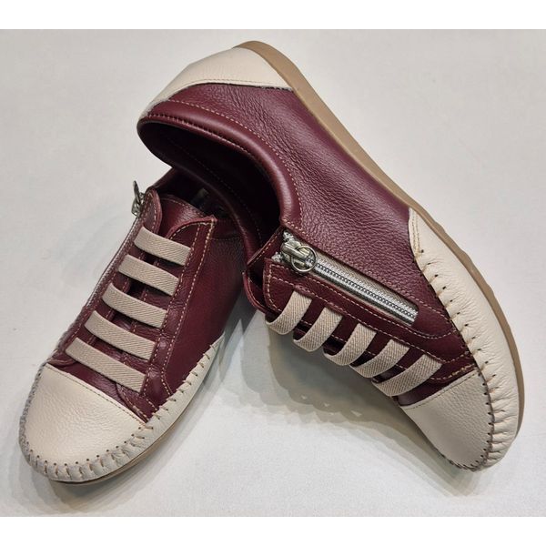 Sapatênis Marsala off White Ziper e Elástico 