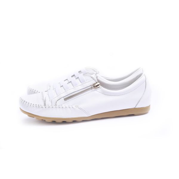 Sapatenis Branco Zíper e Elástico