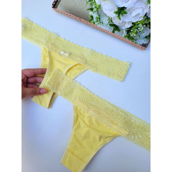 Calcinha Fio Renda - Amarelo