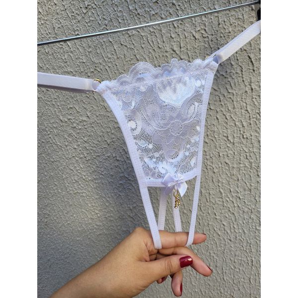 Calcinha Secretária Pingente - Branco