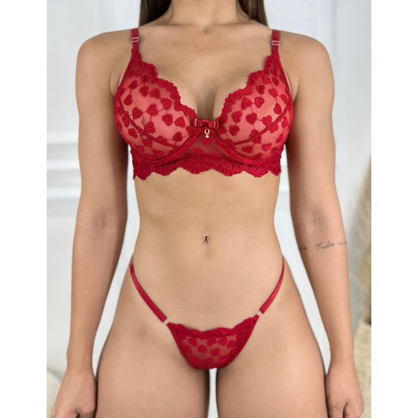 Conjunto Afrodite (Tule) - Vermelho
