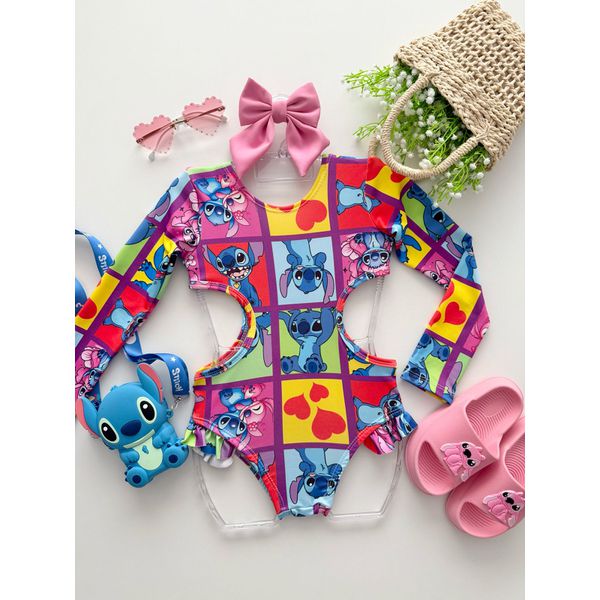 Maiô Stitch Xadrez 