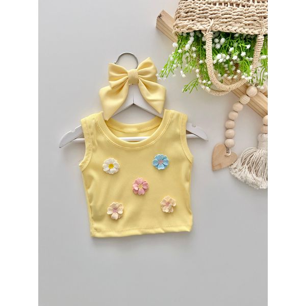 Regata Florzinha Amarelo
