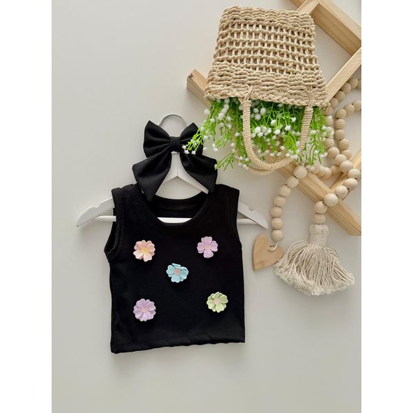 Regata Florzinha Preto