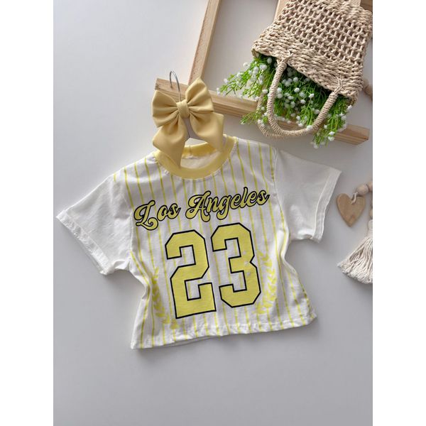 T-shirt Cropped Los Angeles Amarelo