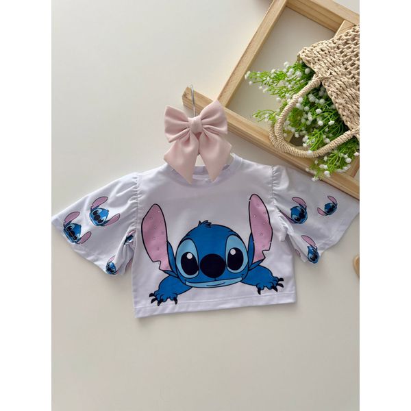 T-shirt Cropped Stitch Branco