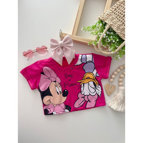 T-shirt Cropped Disney Pink