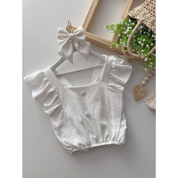 Blusa Babado Juvenil Off White