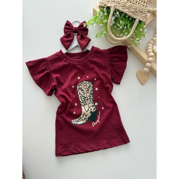 T-shirt Cowgirl Vinho