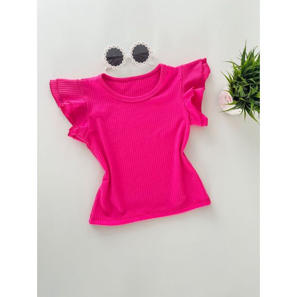 Blusa Canelada Rosa Neaon