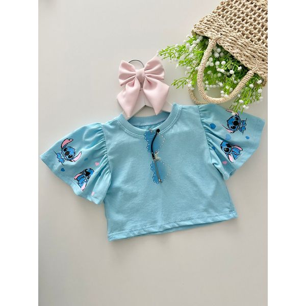 Blusa Dani Stitch Azul 
