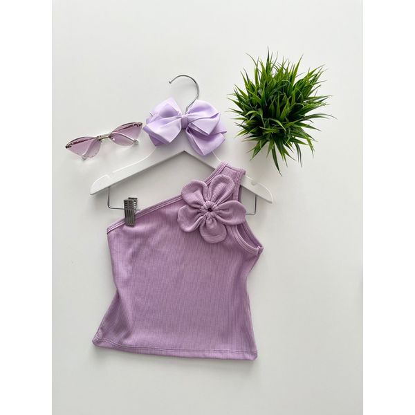 Blusa Flor Lilás 