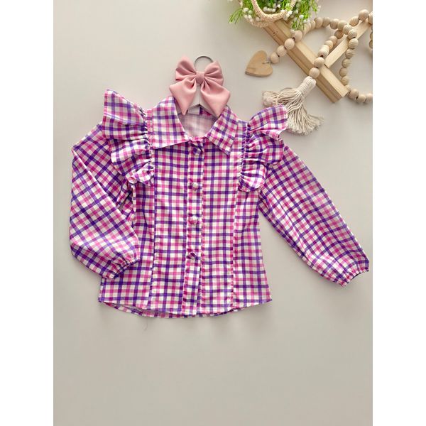Camisa Xadrez Aline Rosa 