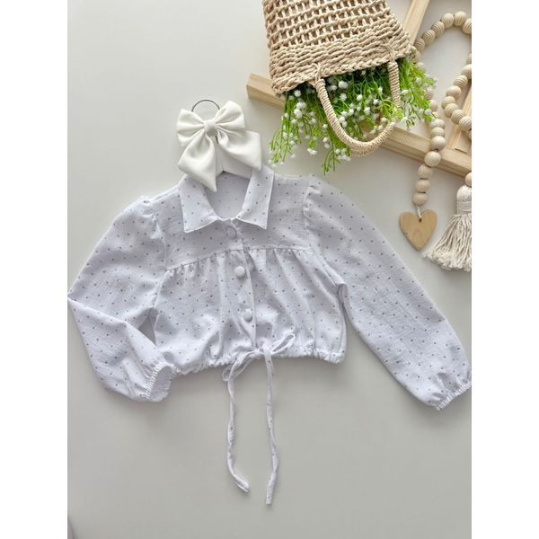 Camisa Cropped Beatriz Branca 