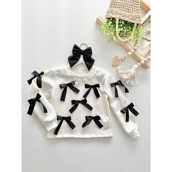 Blusa Moletom Laço Branco 