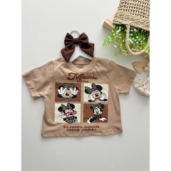 T-shirt Cropped Minnie Nude 
