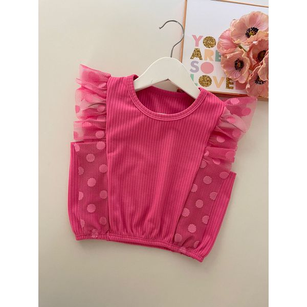 Blusa Liz Tule Rosa Chiclete