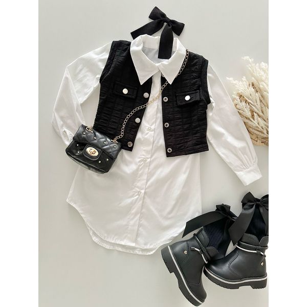 Chemise Com colete Ariane Preta