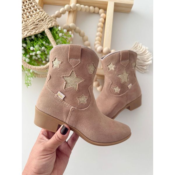 Bota Texana Estrela Bege 
