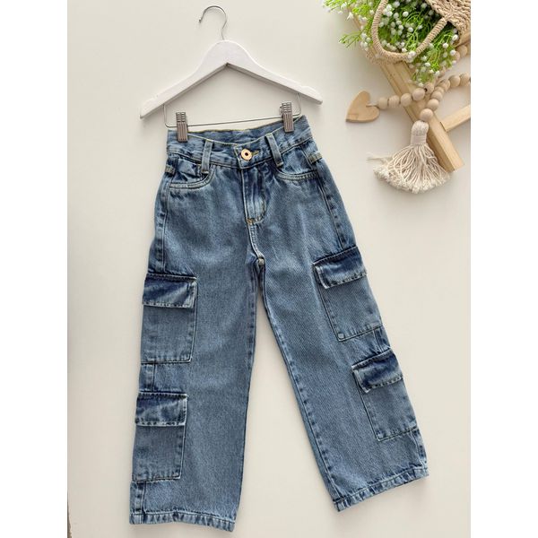 Calça Jeans Cargo 
