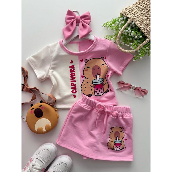 Conjunto Capivara Rosa 