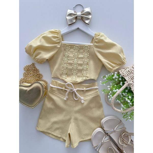 Conjunto Maria Eduarda Amarelo 