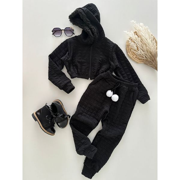 Conjunto Pompom Preto