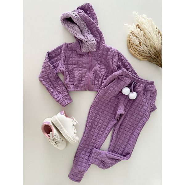 Conjunto Pompom Lilás