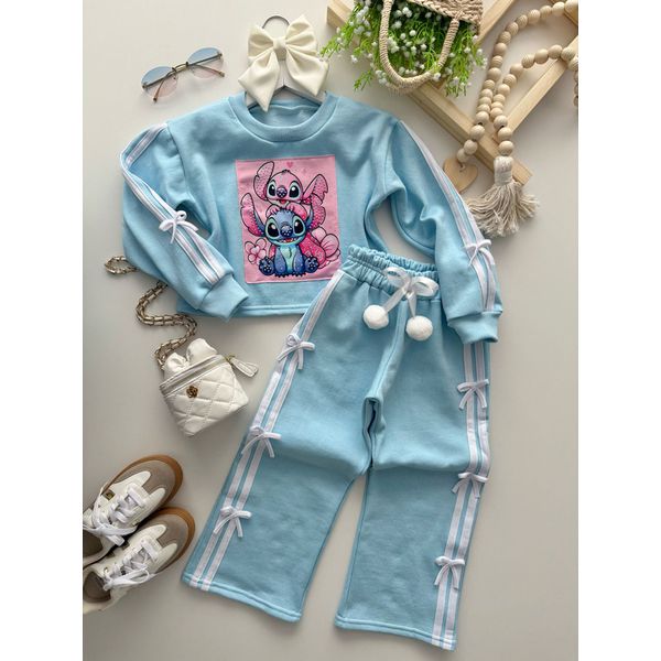 Conjunto Moletom Stitch Azul 