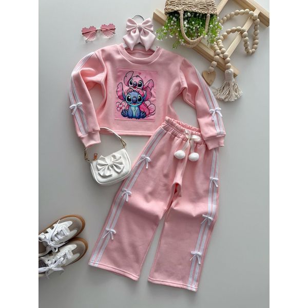 Conjunto Moletom Stitch Rosa 