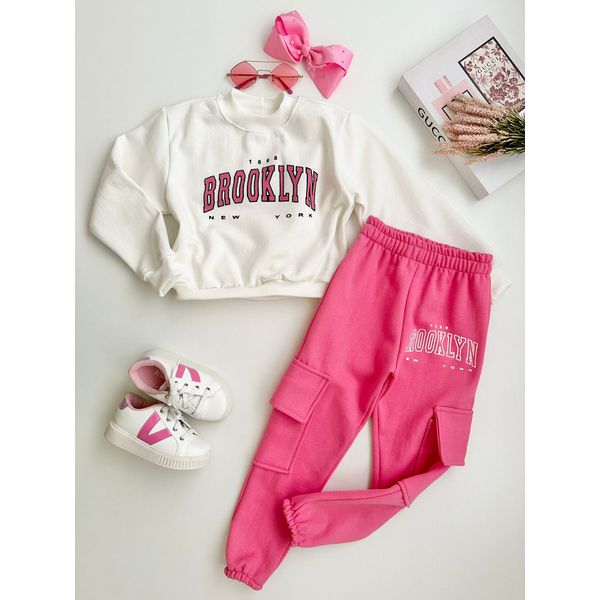 Conjunto Moletom Brooklyn Rosa 