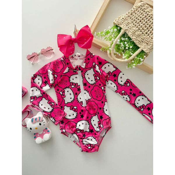 Maiô Hello Kitty Pink