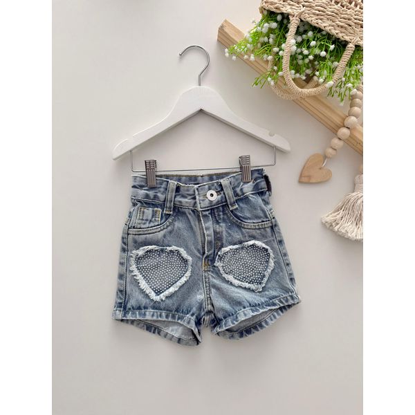 Short Jeans Coração 