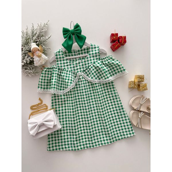 Vestido Mel Xadrez Verde