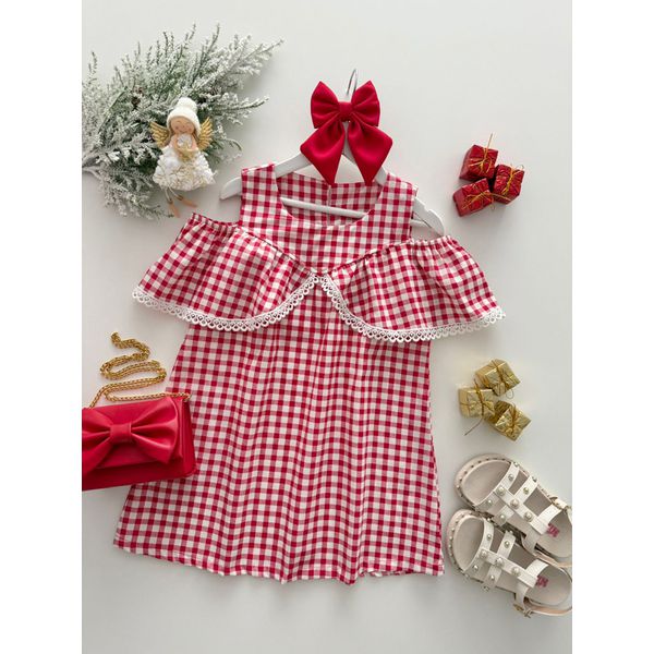 Vestido Mel Xadrez Vermelho