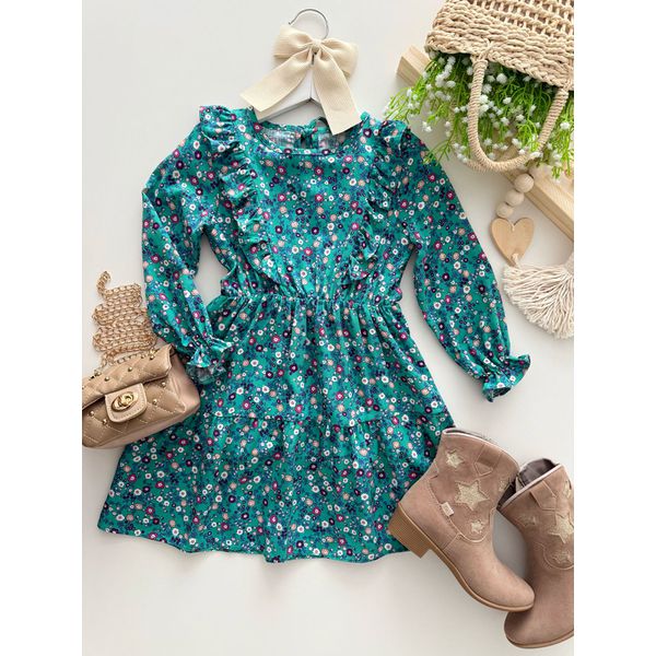 Vestido Flor De Liz Verde 