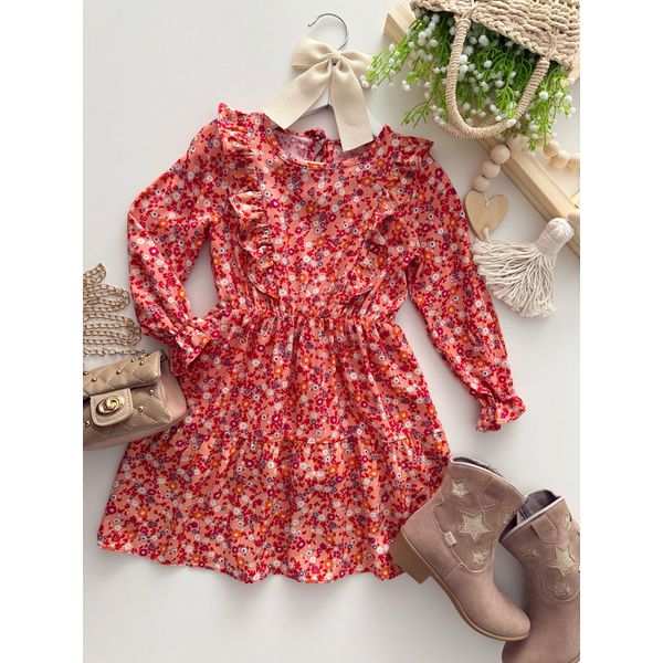 Vestido Flor De Liz Coral 