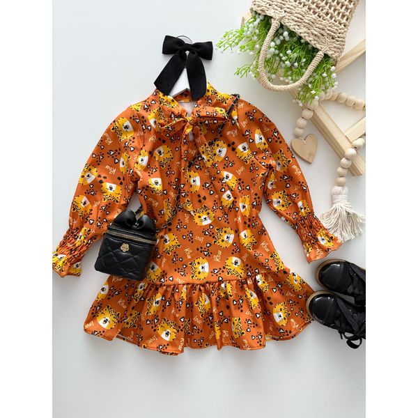Vestido oncinha Caramelo 